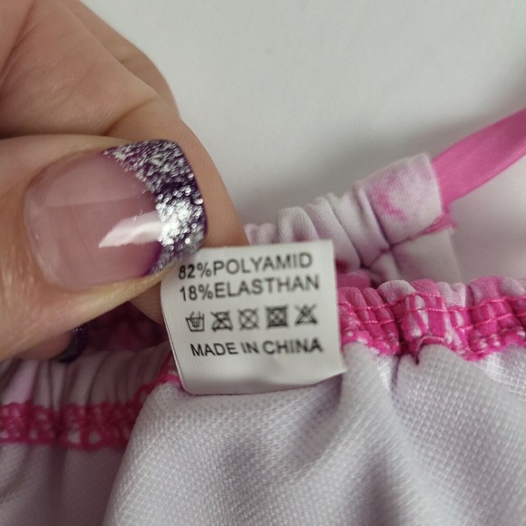 Womens Pink White Tie Dye Side Tie String Swim Bikini Bottom Size Small - Picture 5 of 5